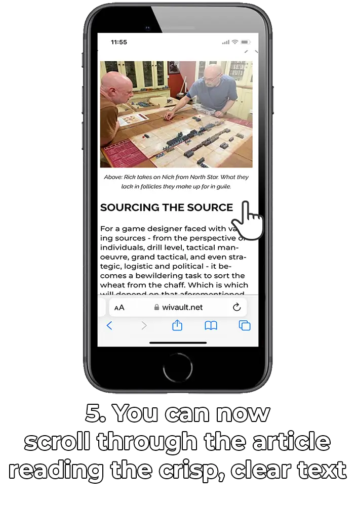 5. You can now scroll through the article reading the crisp, clear text